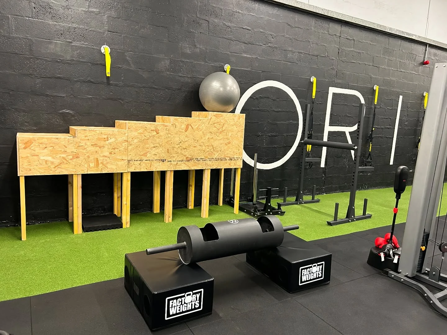 Origin’s strongman log, loading platforms and training frame